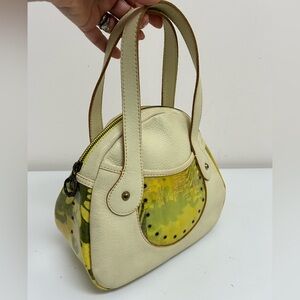 Just Cavalli Cream and Yellow Floral Accent Women’s Handbag